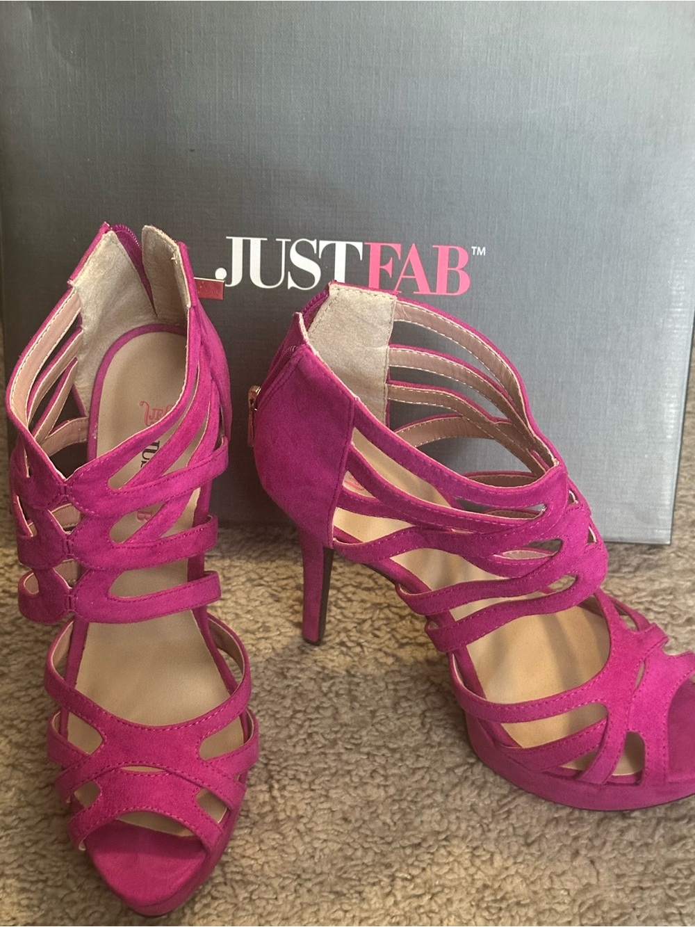 JustFab Fuchsia Strappy Heels
